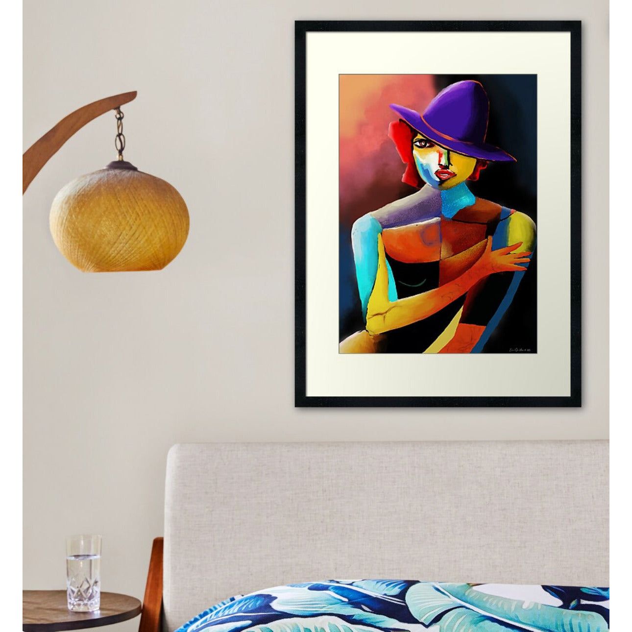 Woman with a violet hat - HareideART