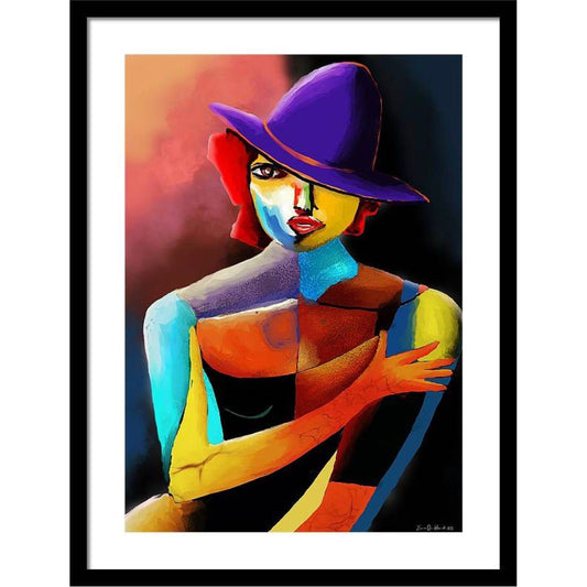 Woman with a violet hat - HareideART
