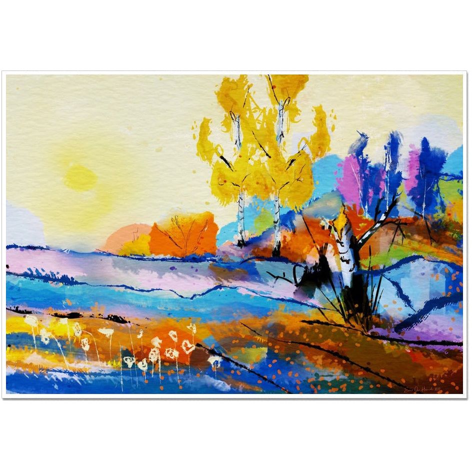 Abstract Blue Nature 3 uten ramme - HareideART