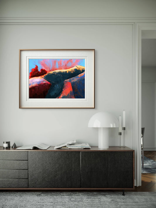 Abstrakt fjellandskap - Digital kunstprint - Hareideart-1