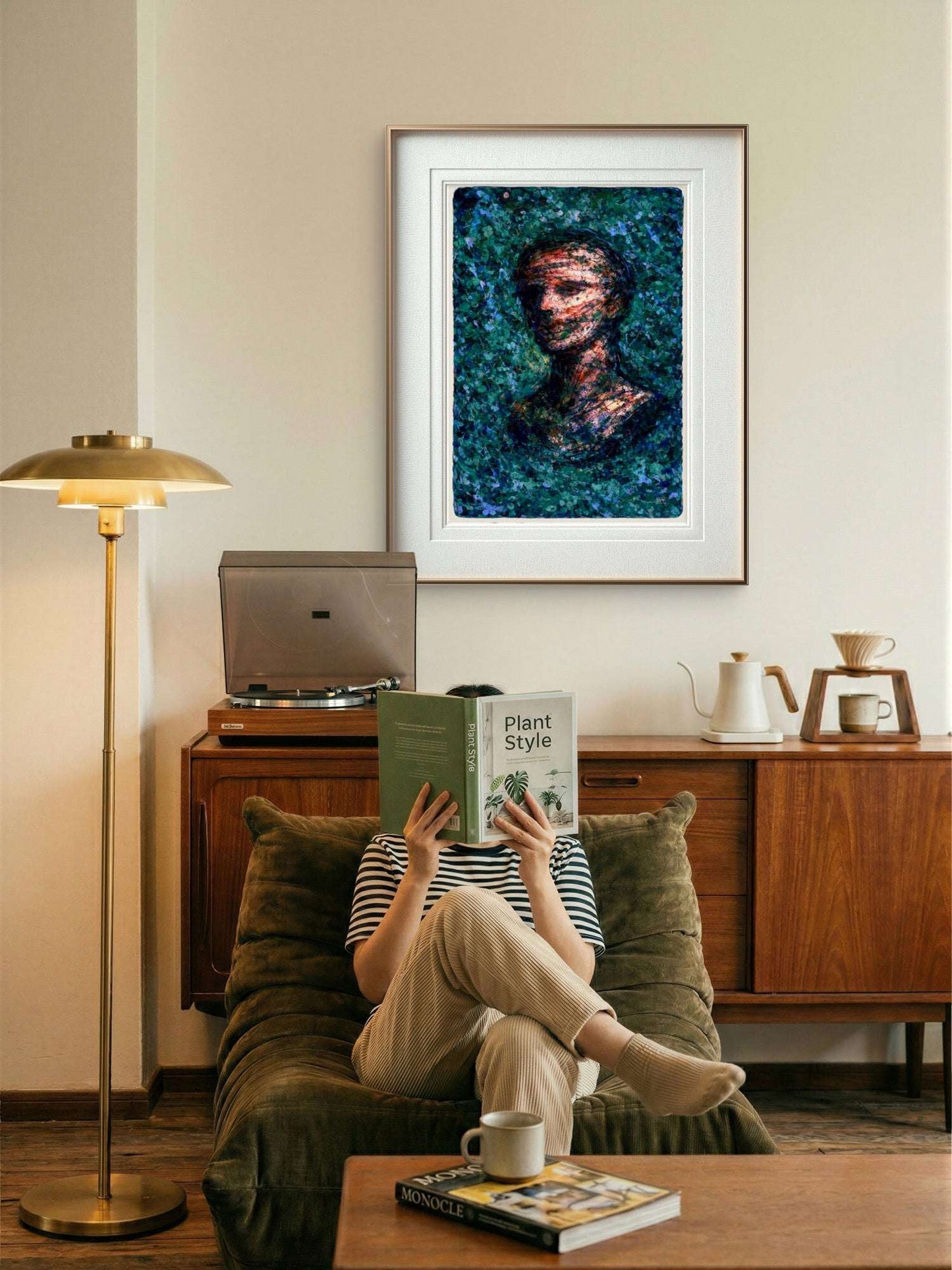 Ansikt i stillhet – Abstrakt Portrettkunst | Giclée-trykk