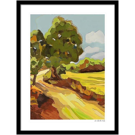 Between trees - i sort ramme  HareideART