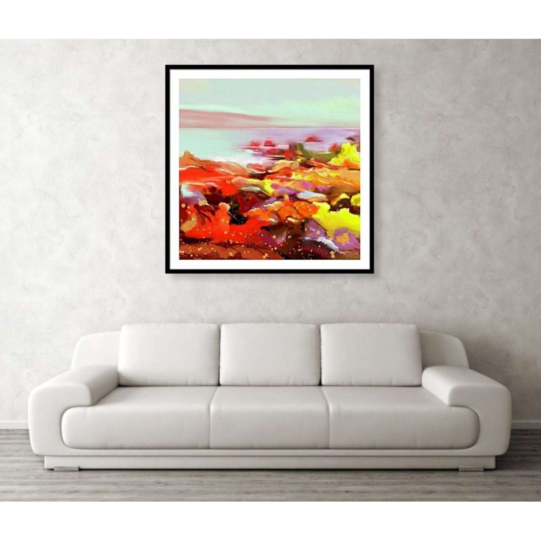 Colorful Contours - HareideART over sofa