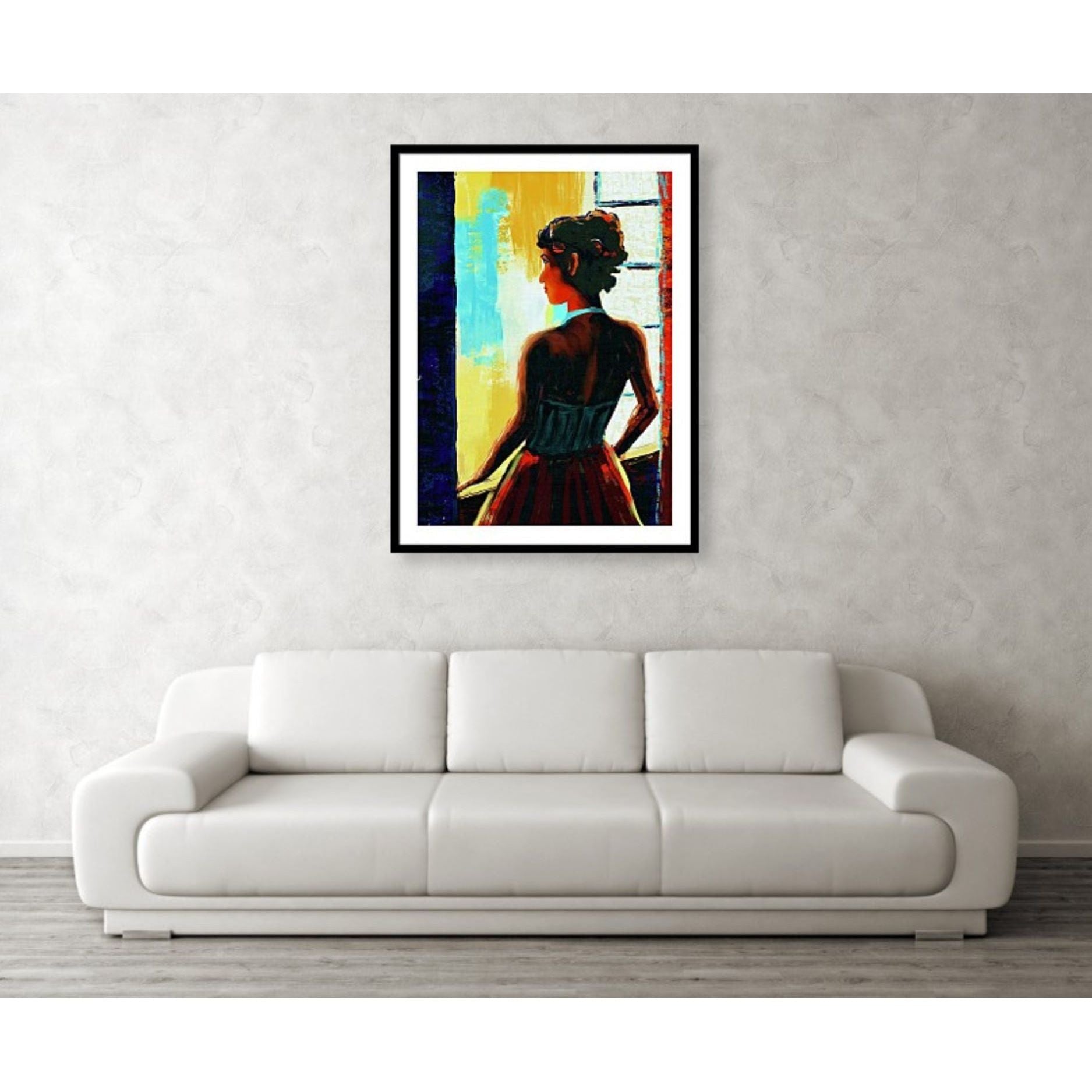 Colors Beyond the Open Window - På vegg over sofa HareideART