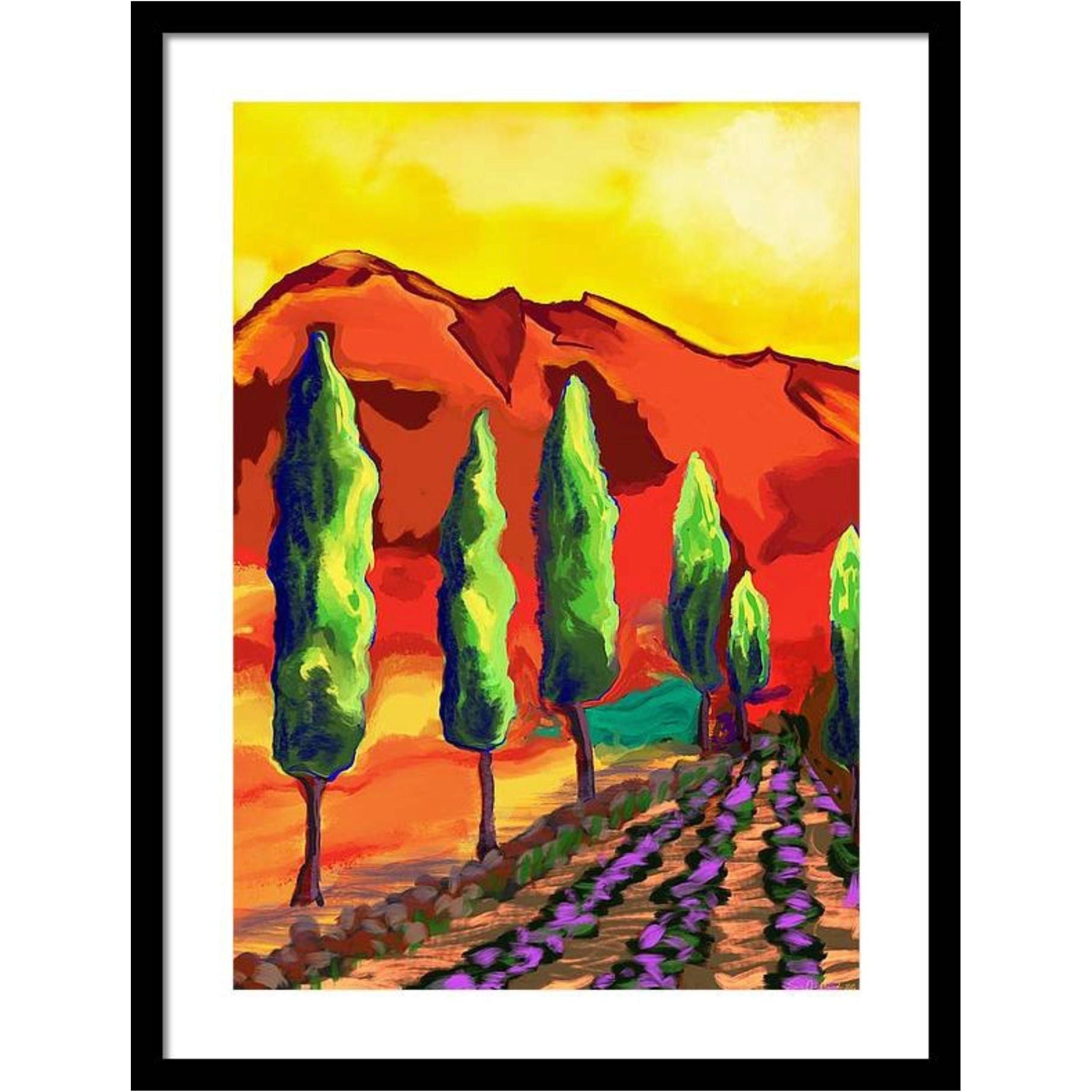 Cypress og Lavender - i sort ramme  HareideART