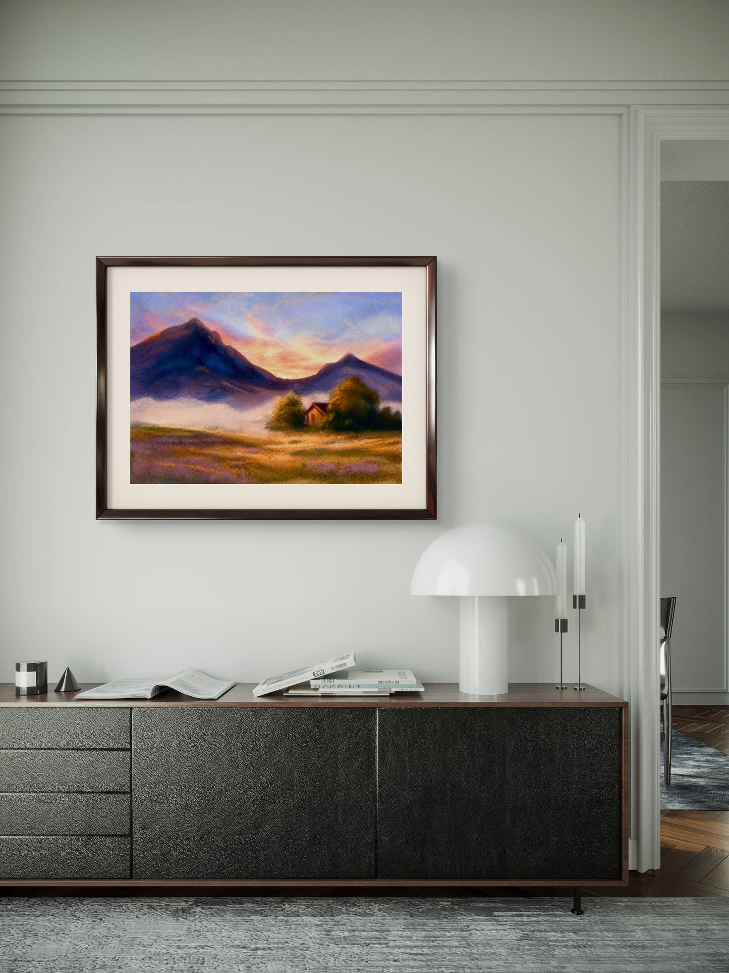 Før tåken letter – sensommermorgen ved fjellkoie- hareideART