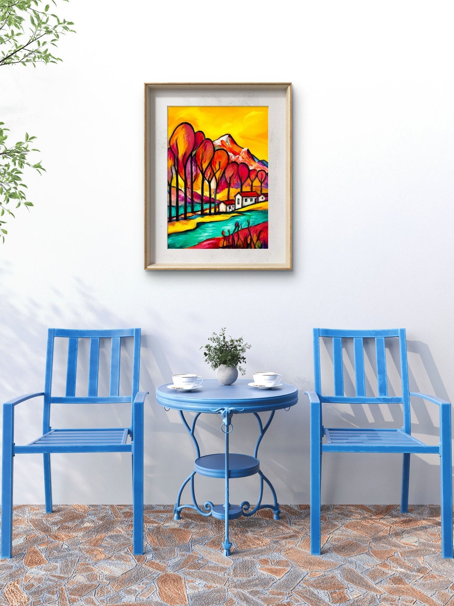 Fjellenes Fargerike Drøm i interiør – limited edition kunsttrykk fra HareideART