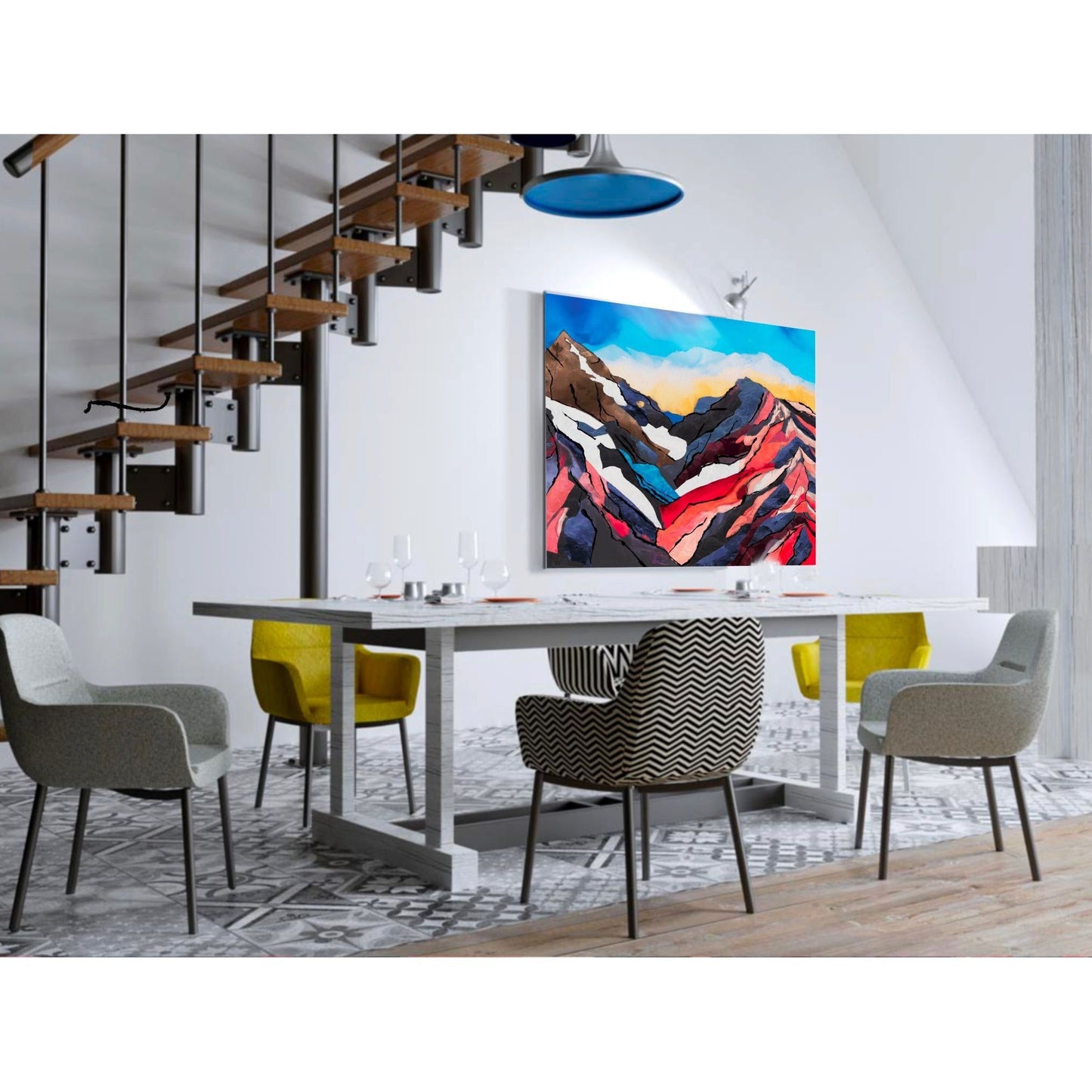 Segmented Mountain Landscape I - HareideART