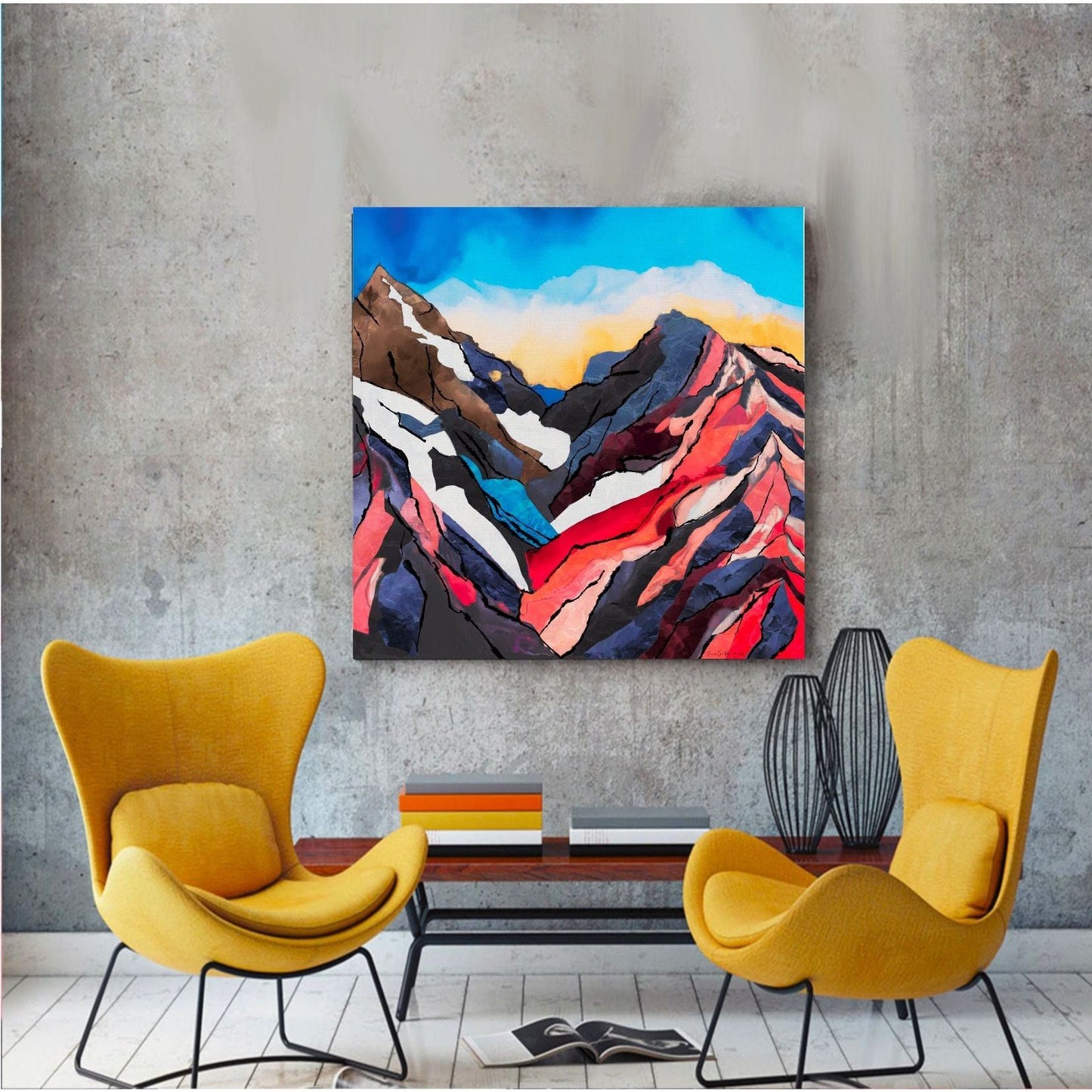 Segmented Mountain Landscape I - HareideART