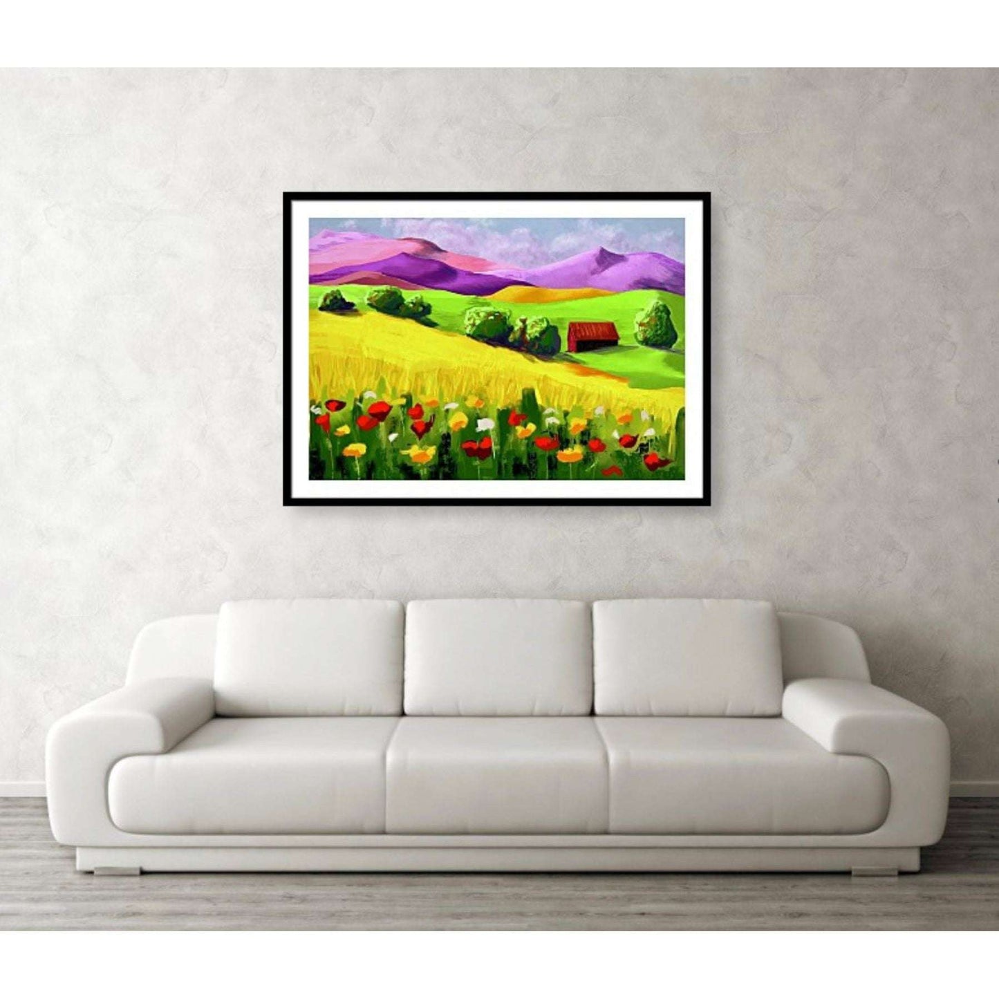 Sommerlandskap over sofa