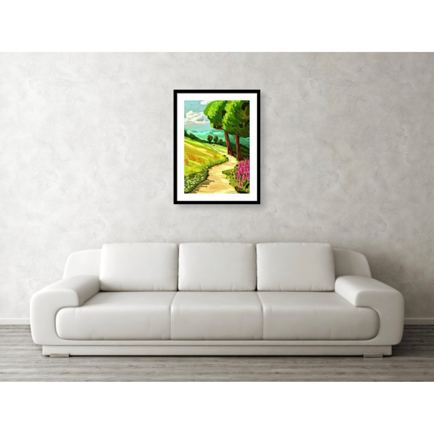 Skogstiens serenitet over sofa