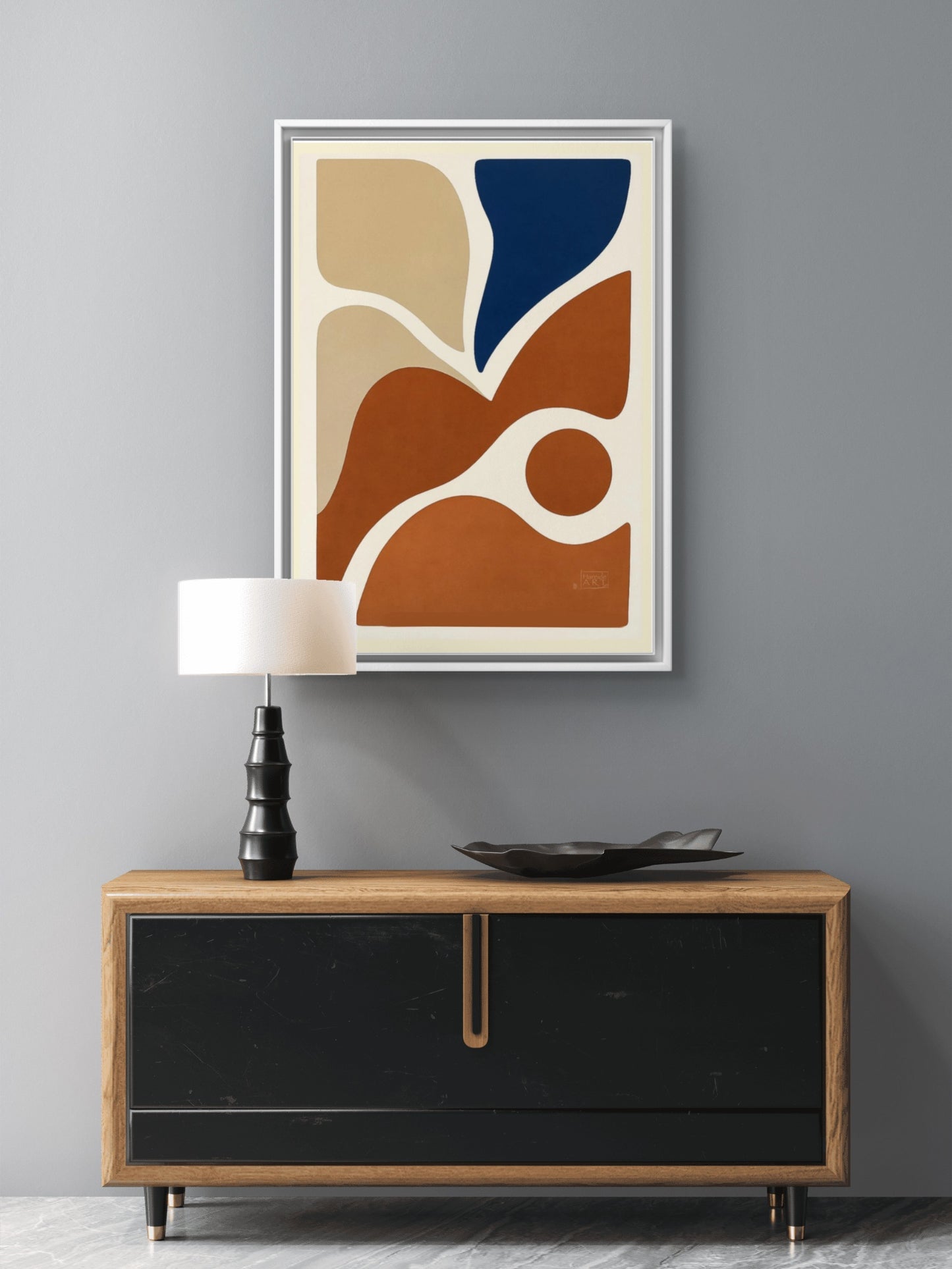 Jord og himmel – Abstrakt Kunsttrykk med Jordtoner - kunstprint