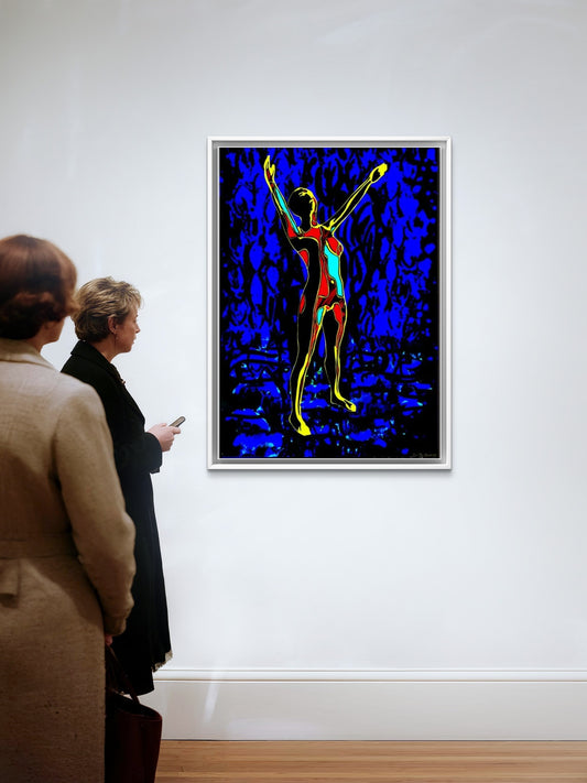 Lift Me Up som canvas – følelsesladet abstrakt kunstprint med sterk menneskelig uttrykk, HareideART