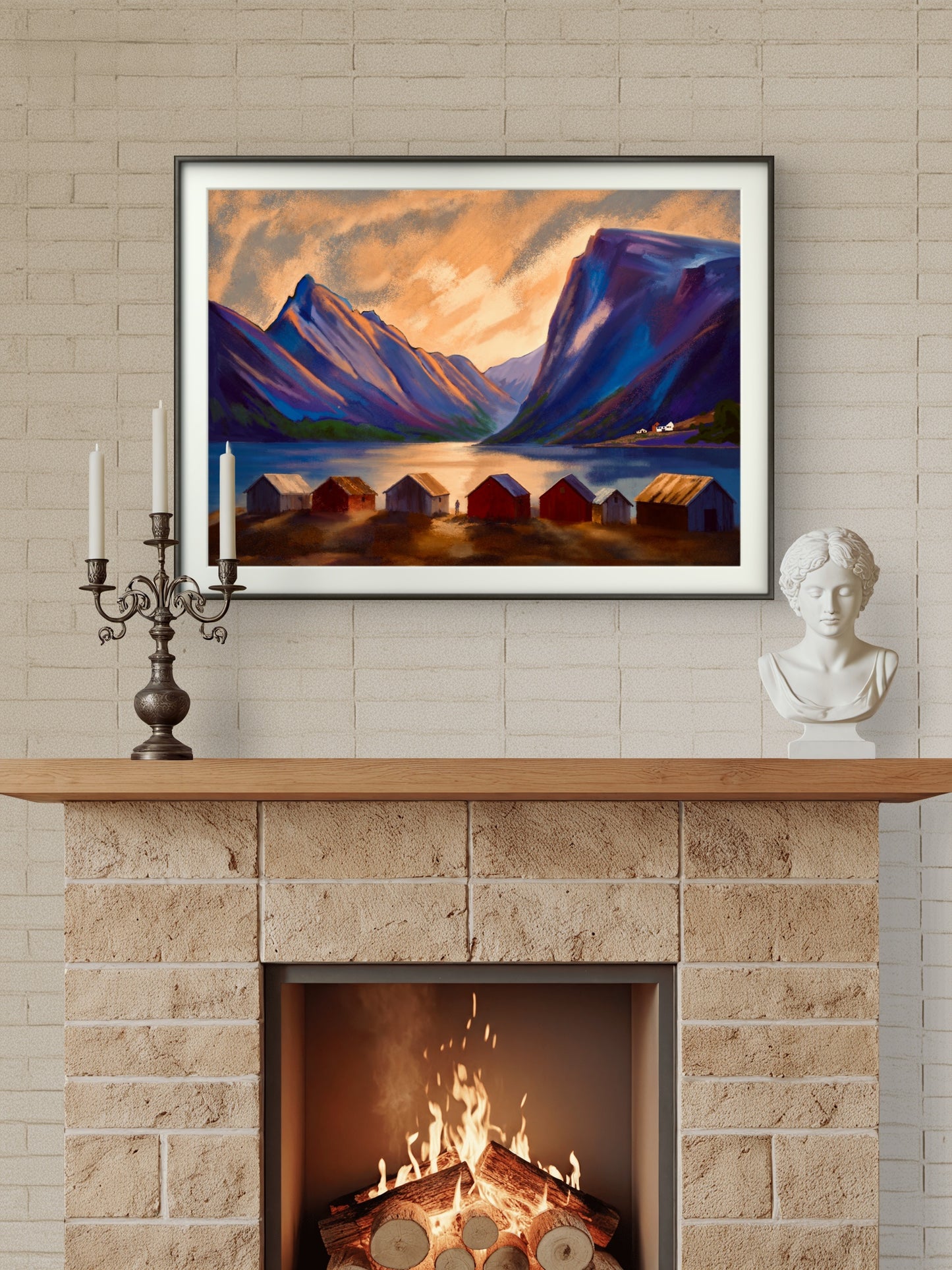 Mellom fjellene – dramatisk fjellmotiv fra Nord-Norge, giclée-print, HareideART