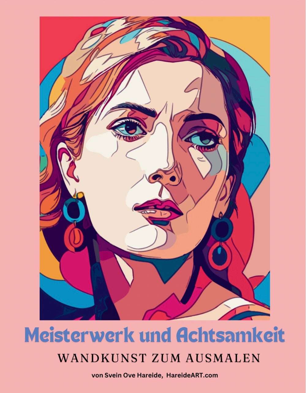 Meisterwerk und Achtsamkeit – tysk utfargingsbok med veggkunst til ausmalen for mindfulness og kreativitet, av HareideART