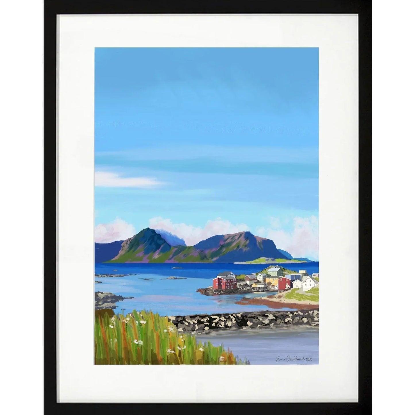 Nyksund i Vesterålen – stemningsfullt fiskeværmotiv med historisk karakter og rolig kystliv, kunstprint av HareideART