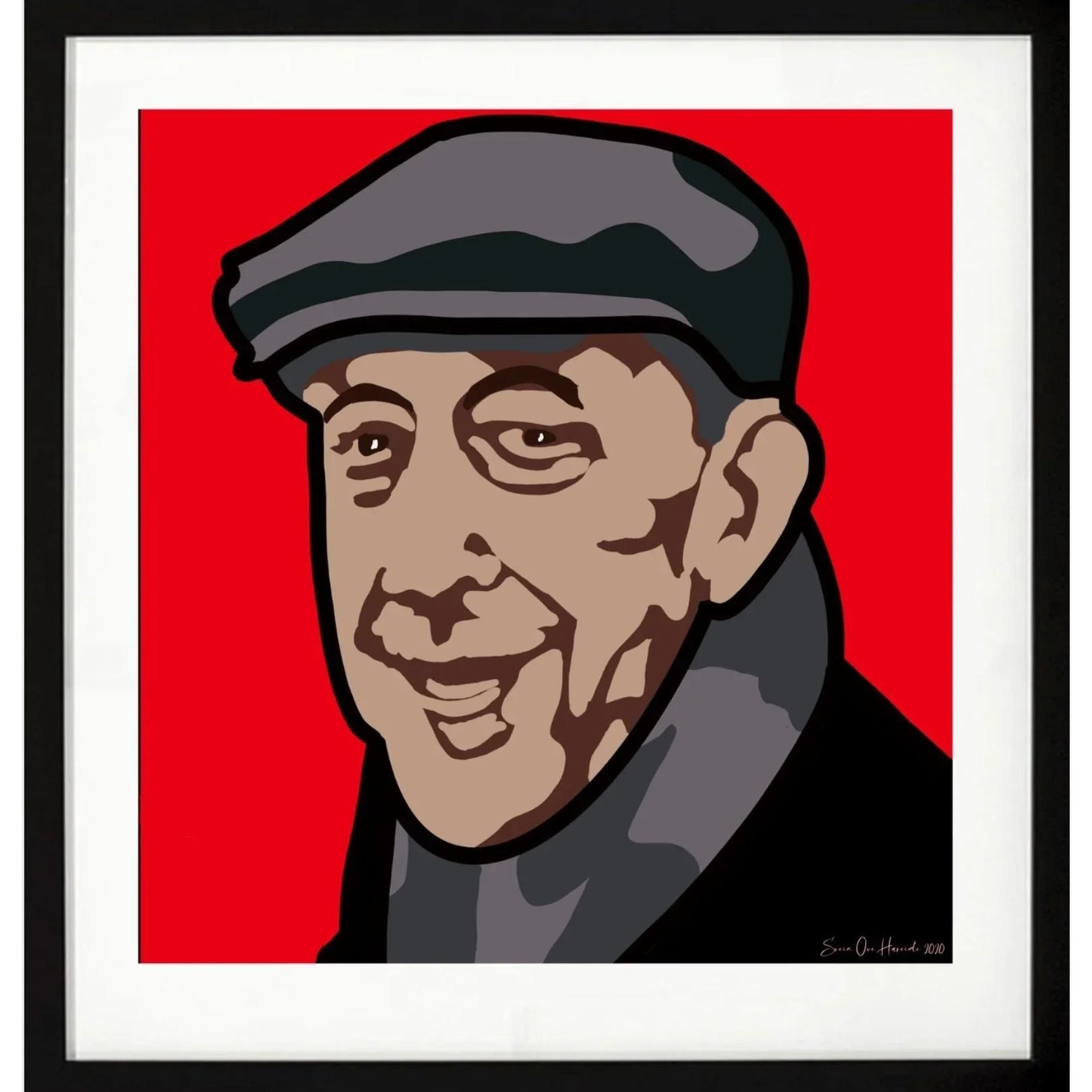 Jørgen – digital pop art portrett av kjent Narvik-byprofil fra 60- og 70-tallet, kunstprint av HareideART