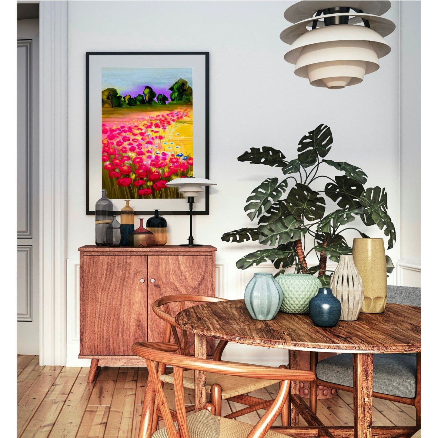 Valmue Eng digitalt kunstprint i størrelser A4–A1 – begrenset opplag 25 stk, nummerert og signert av HareideART