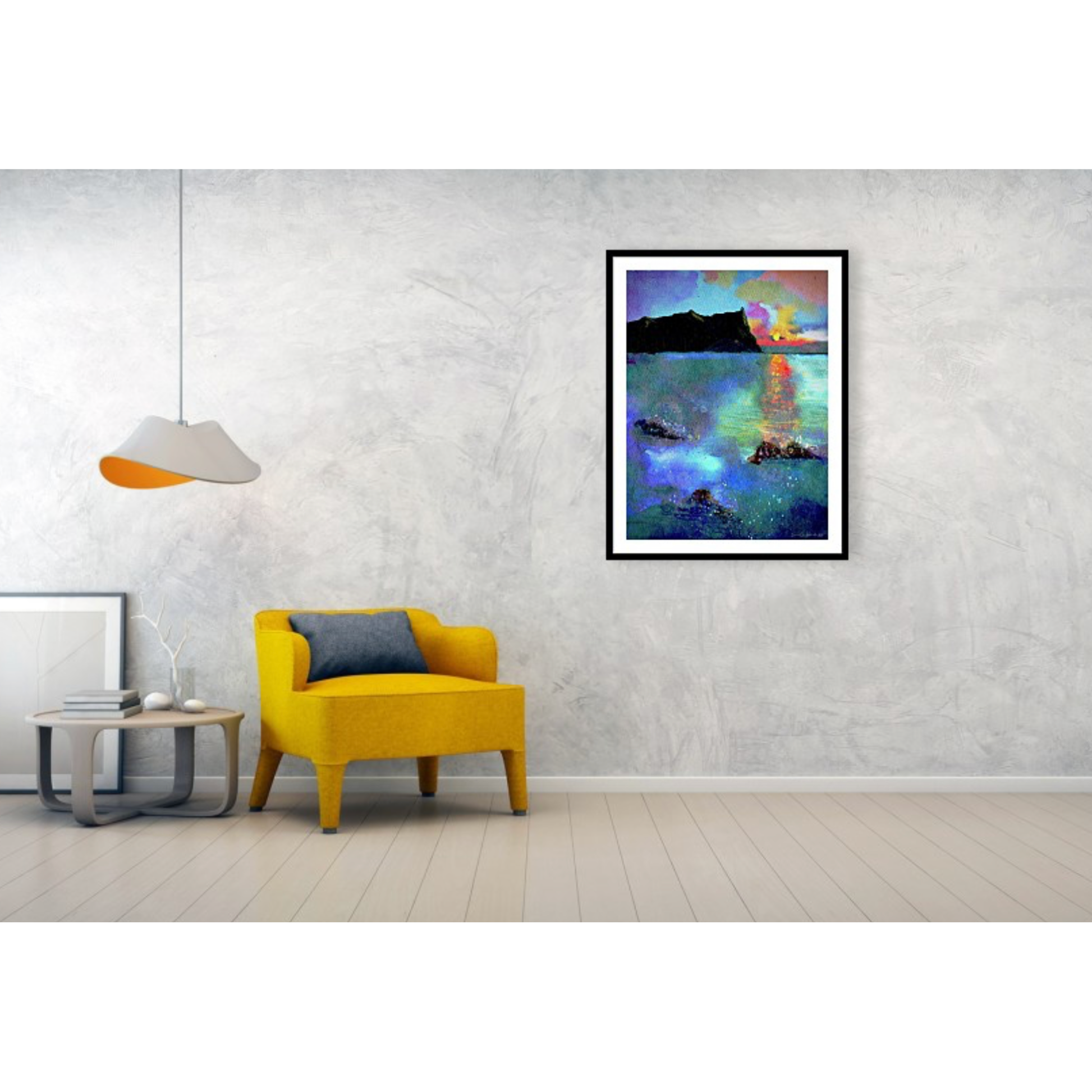 Rock in the sunset - HareideART