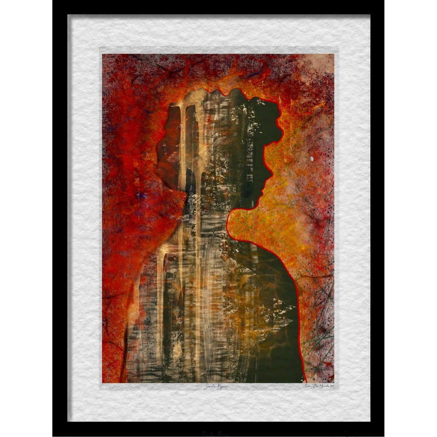 Svarta bjørn abstrakt i sort ramme