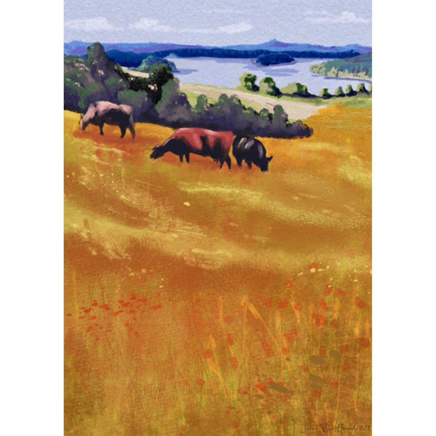 Kyr på eng - HareideART