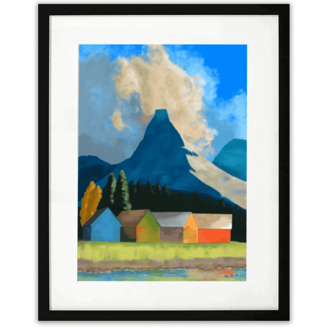 Stetind – Norges nasjonalfjell i abstrakt giclée-trykk fra HareideART, eksempel på dybde og kvalitet i pigmentblekk