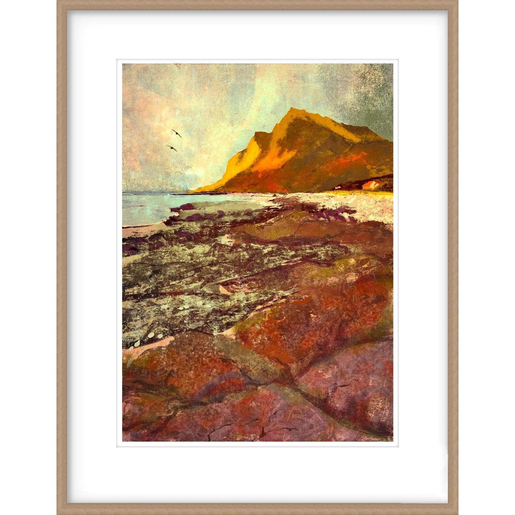 Natur i Lofoten – abstrakt nordnorsk landskap med dramatiske former og sterk naturstemning, kunstprint av HareideART