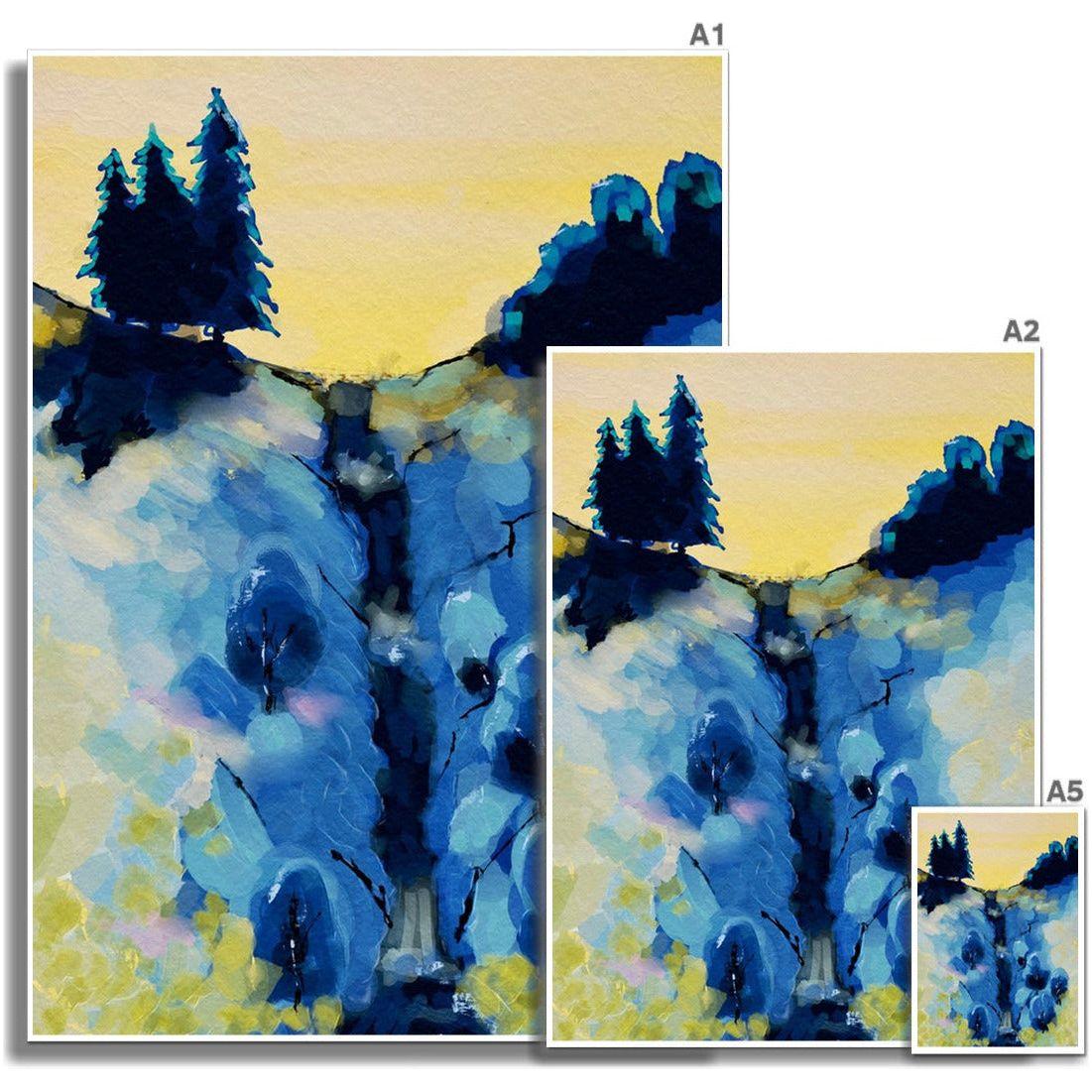 Abstrakt blå Naturkunst bekk. Ulike størrelser av maleri malt av HareideART