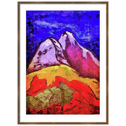 Abstrakt nordnorsk landskap med duse jord- og himmelfarger - digitalt kunstprint av Svein Ove Hareide - HareideART