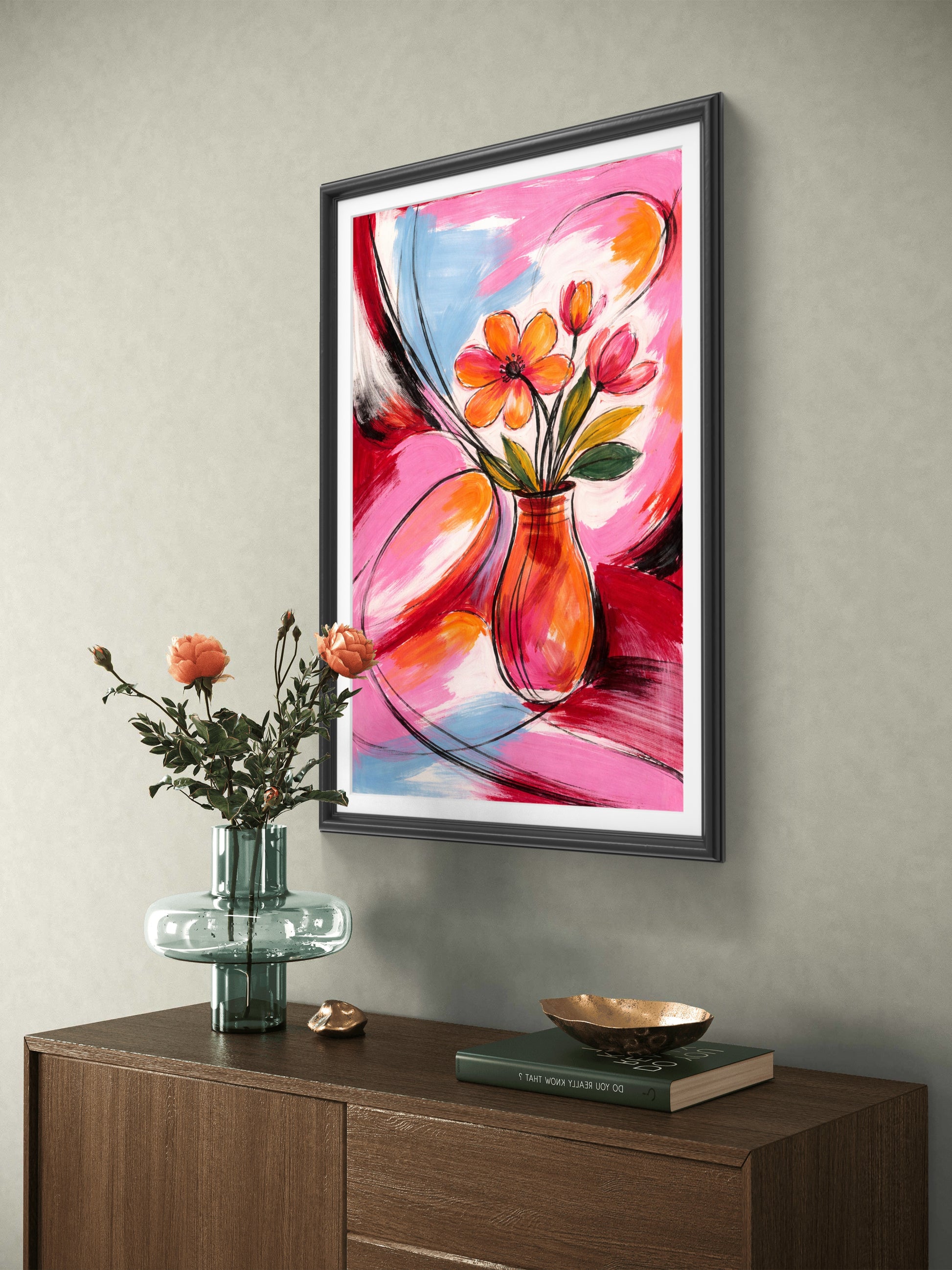 Abstrakt blomsterkunst i perspektiv