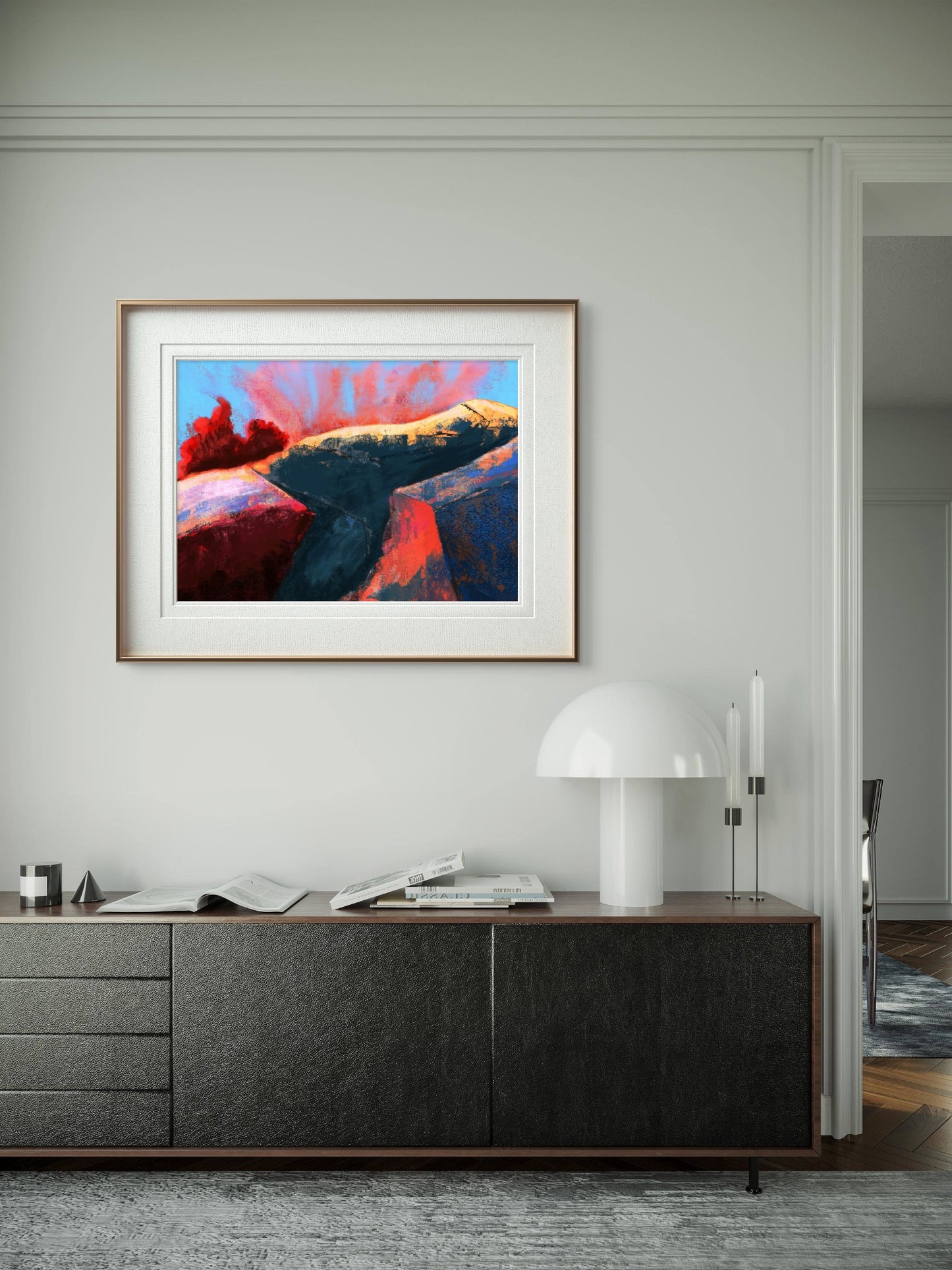 Abstrakt fjellandskap - Digital kunstprint - Hareideart-1