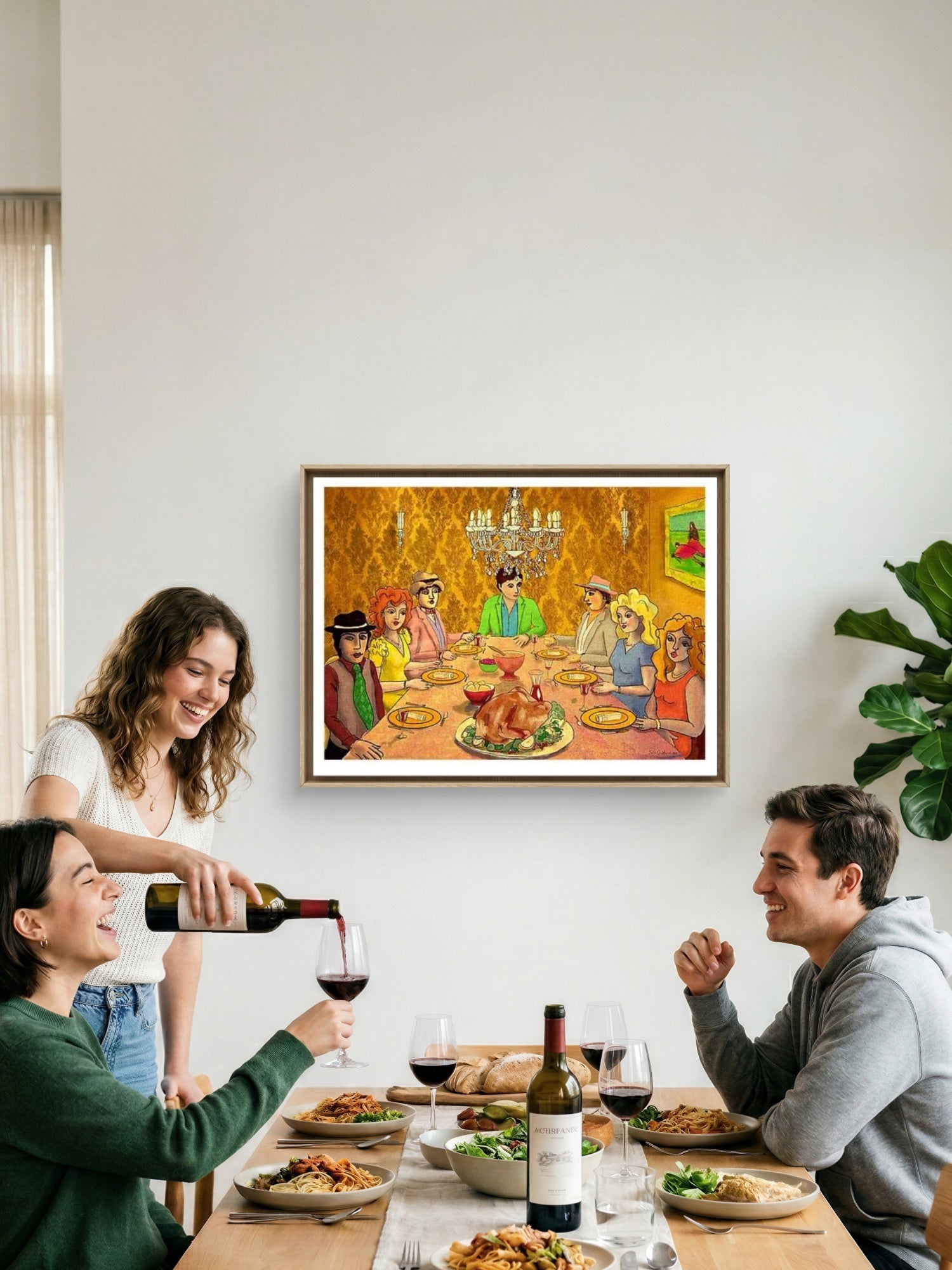 Alle til Bords – Figurativt Kunstprint om Fellesskap | HareideART