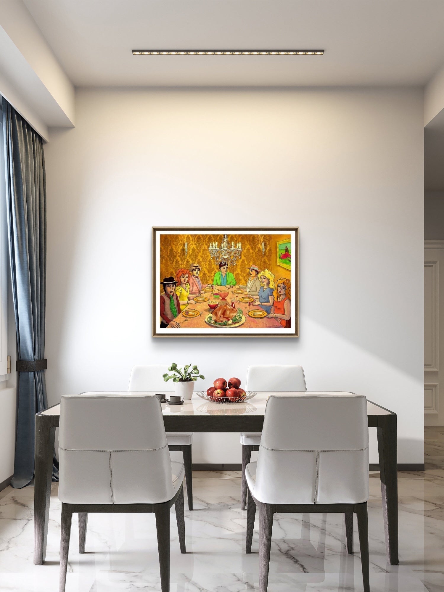 Alle til Bords – Figurativt Kunstprint om Fellesskap | HareideART