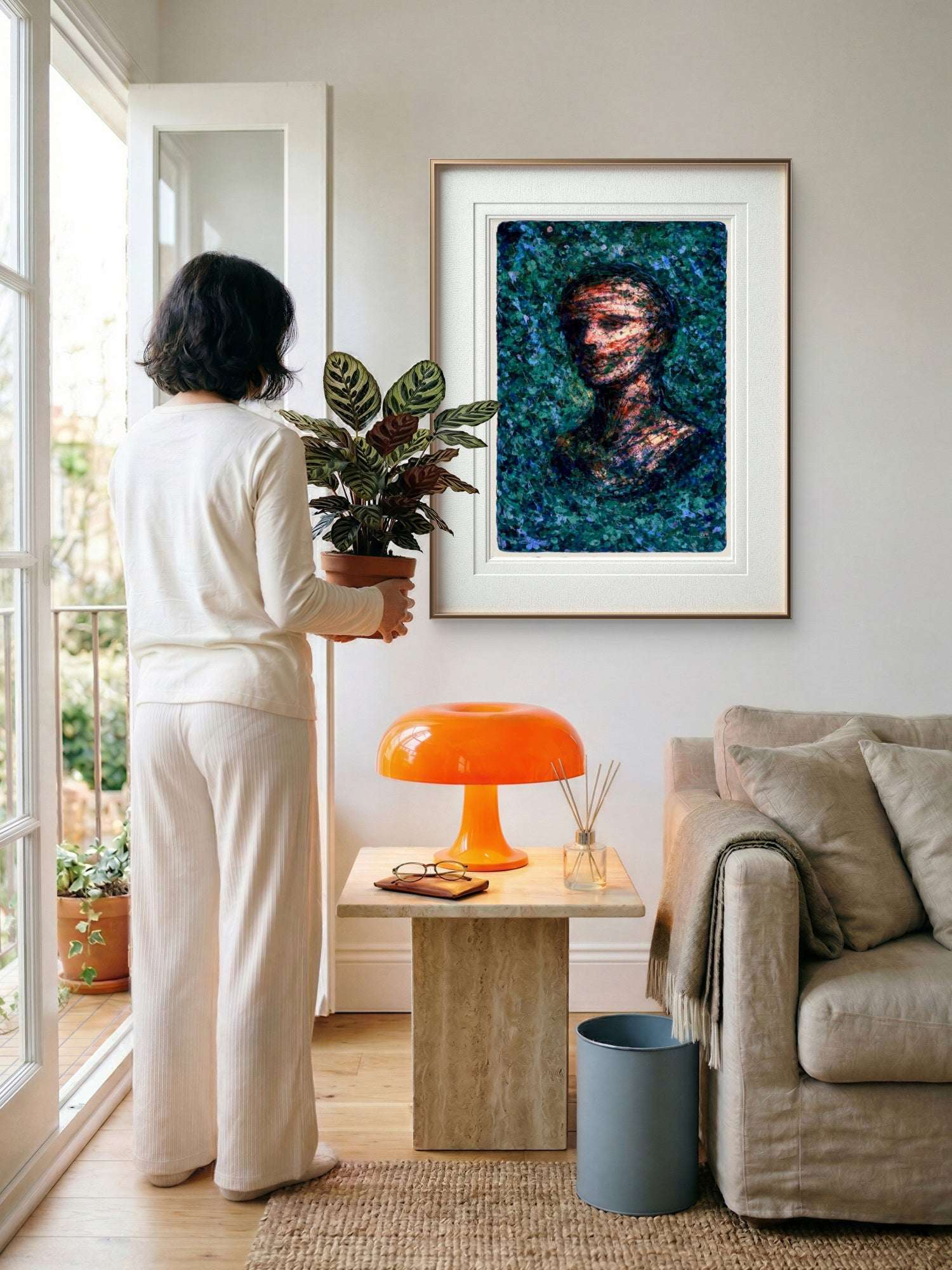 Ansikt i stillhet – Abstrakt Portrettkunst | Giclée-trykk