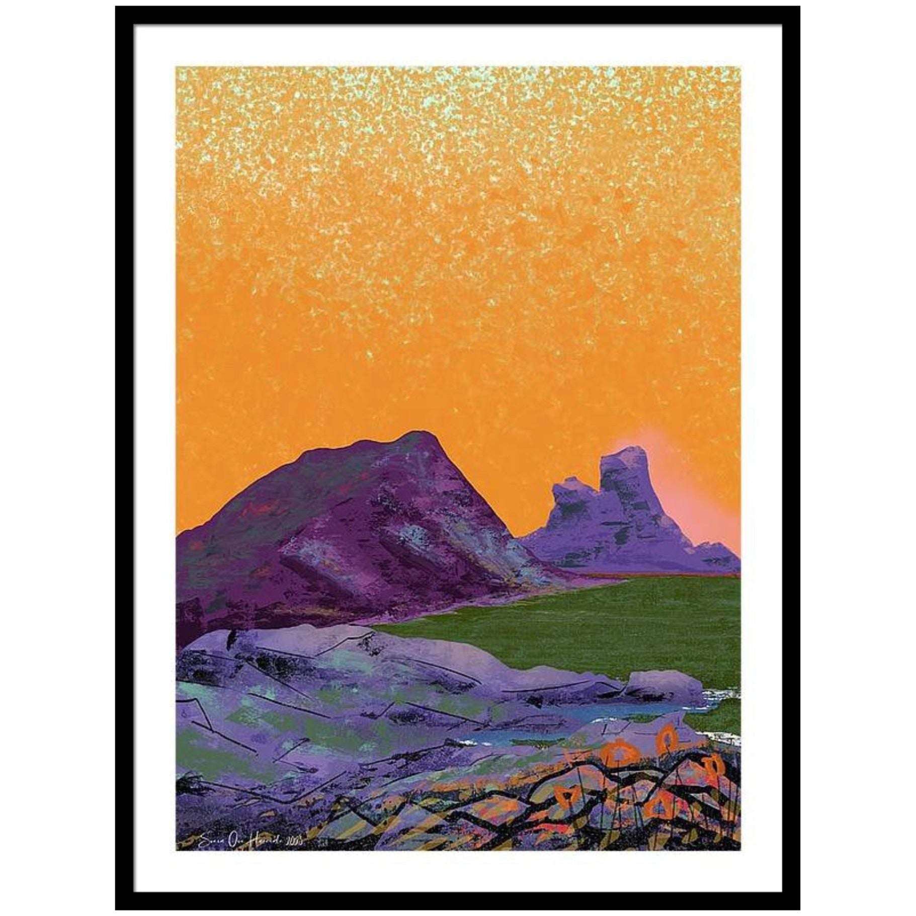Balanse mellom elementene – abstrakt kunstprint med harmonisk samspill mellom geometriske og organiske former, kunstprint av HareideART