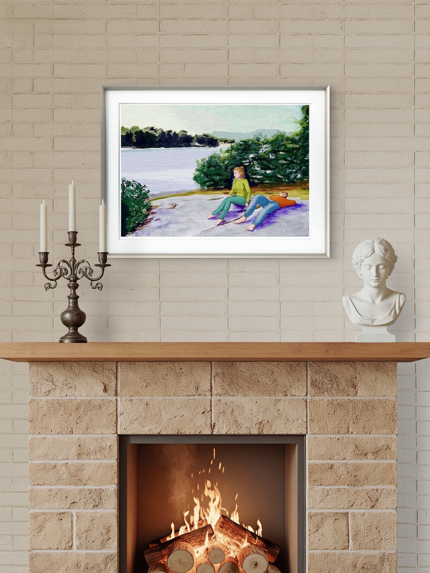Between – figurativ kunst om nærhet og stille erotiske øyeblikk mellom to mennesker, Giclee print av HareideART