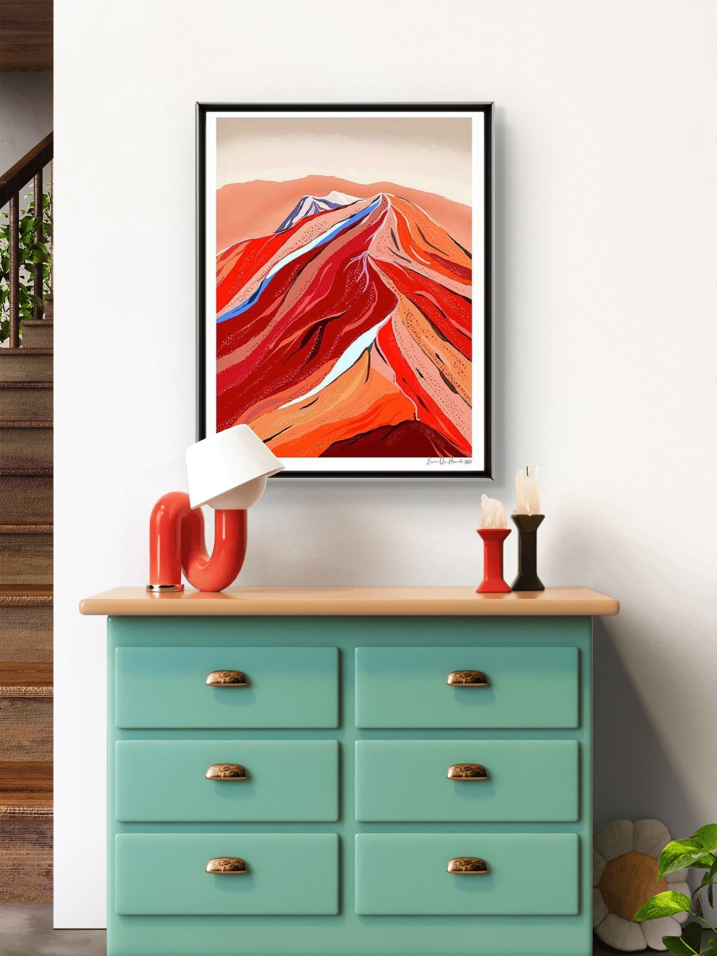 Blodrøde-topper-i-skumringen-kunstprint