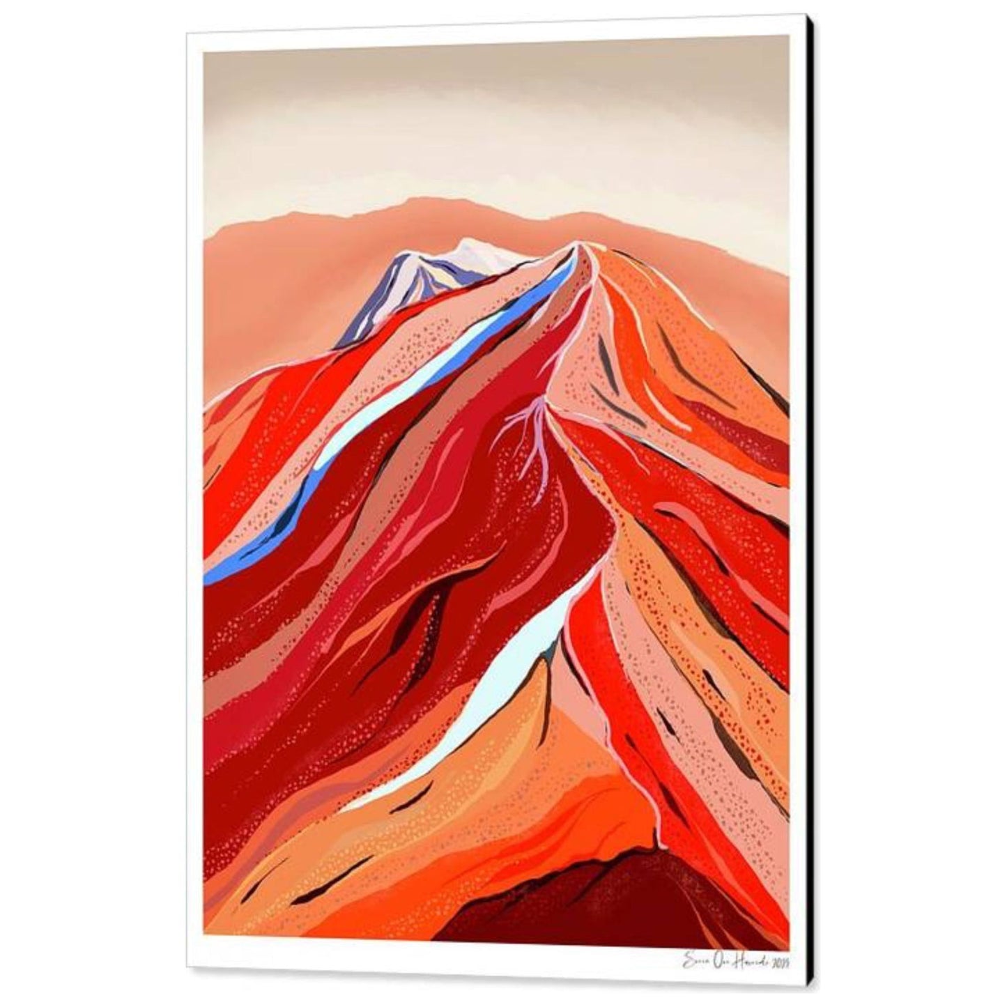 Blodrøde topper i skumringen - perspektiv HareideART