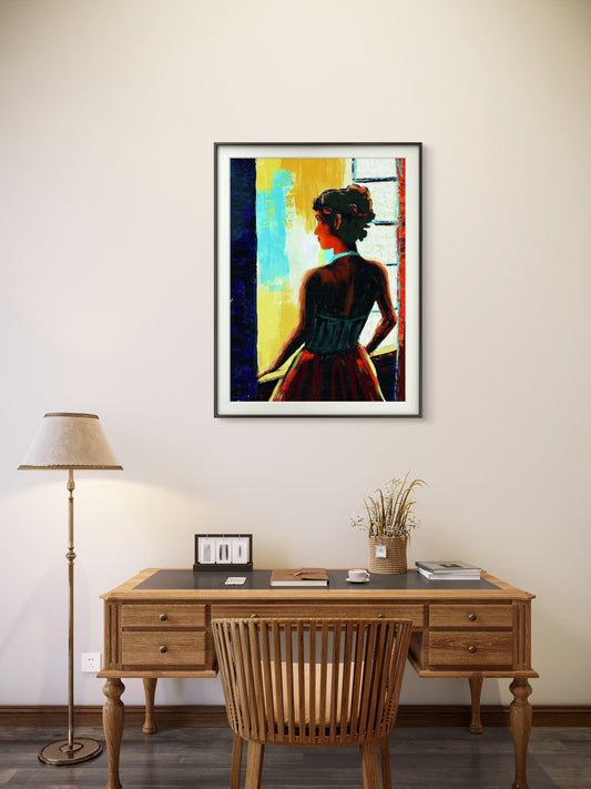 Colors beyond the open window – vindu mot verden, kunstprint av HareideART