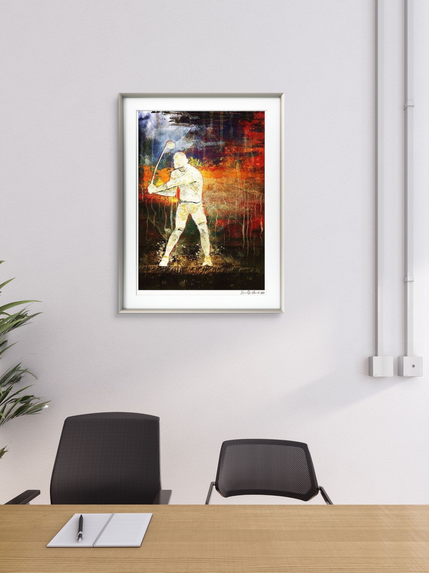 Elegance in motion – figurativt kunstverk med bevegelse og eleganse i flytende komposisjon, kunstprint av HareideART