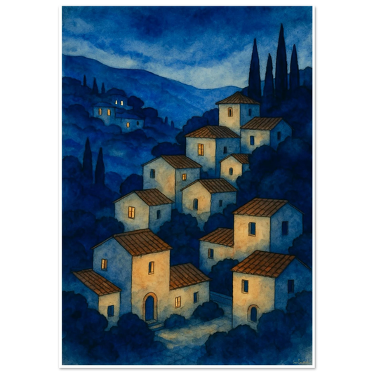 En spansk by som veggdekor