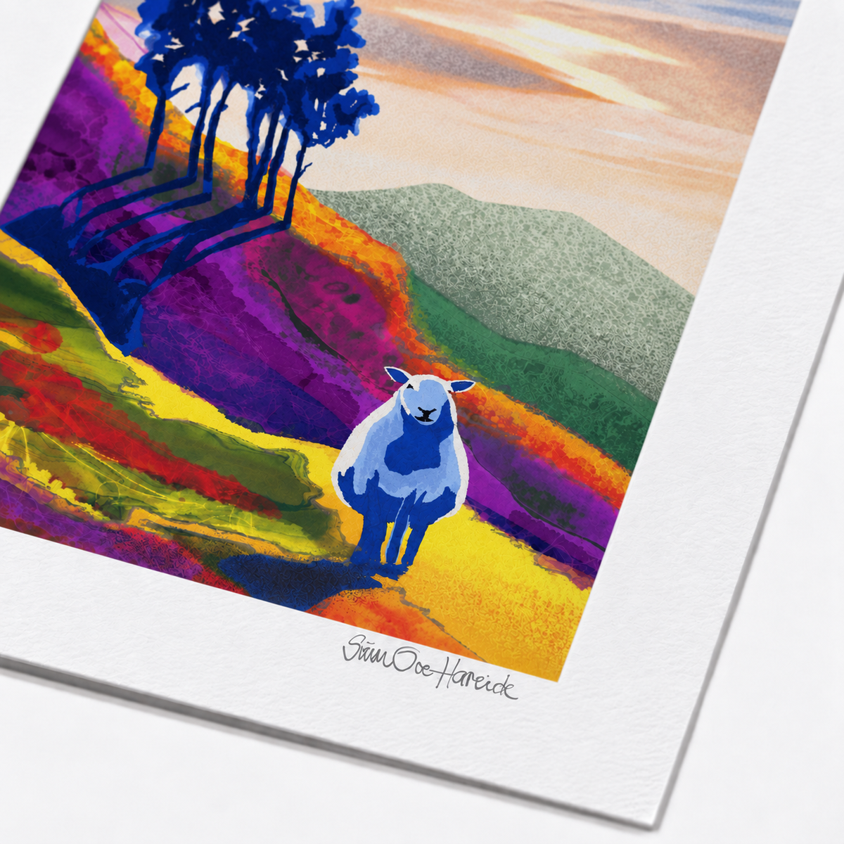 Ensom Sau i Lia – trykk på kunstpapir, presentasjonsbilde 3, giclée-trykk av HareideART