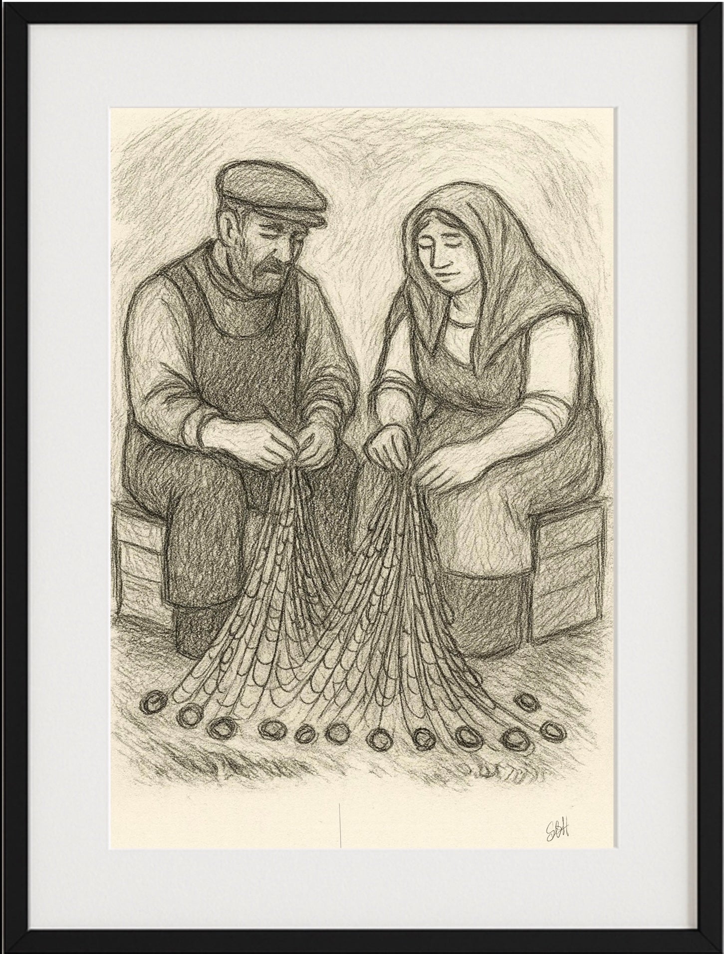 Et stille samarbeid i blyant tegning