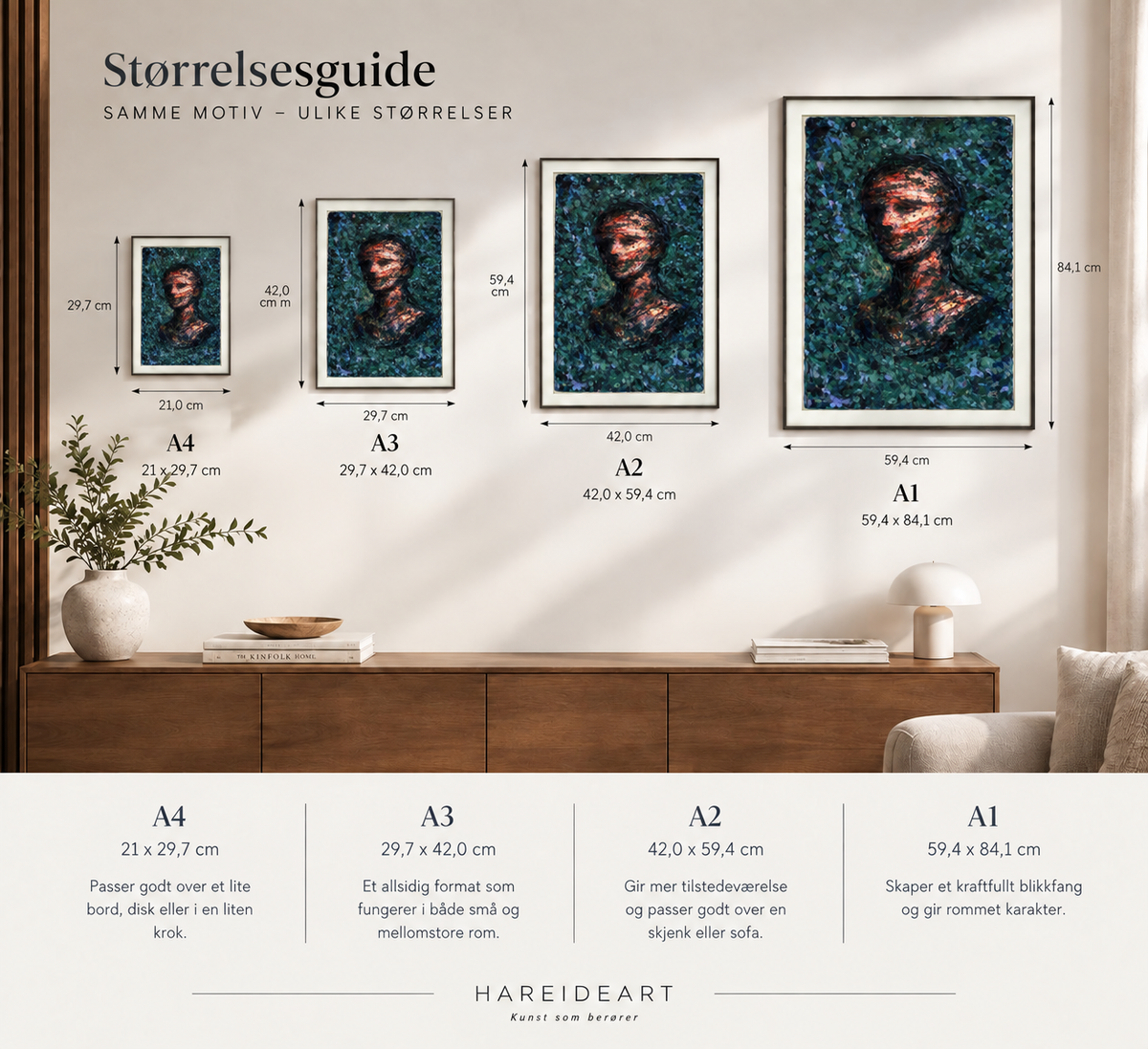 Ansikt i stillhet – signert giclée-trykk