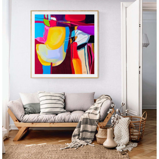 Harmony in contrast – abstrakt kunstprint med spenning mellom kontraster som skaper visuell balanse, kunstprint av HareideART
