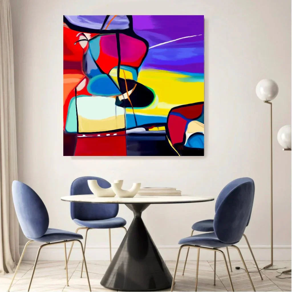 Harmony in boundaries – abstrakt kunstprint med strukturerte former og harmonisk spenning innenfor klare grenser, kunstprint av HareideART