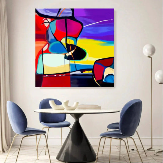 Harmony in boundaries – abstrakt kunstprint med strukturerte former og harmonisk spenning innenfor klare grenser, kunstprint av HareideART