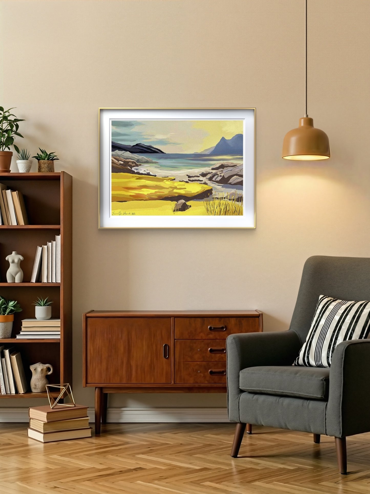Hvit_strand_i_Lofoten_abstrakt_nordnorsk_kystmotiv Kunstprint