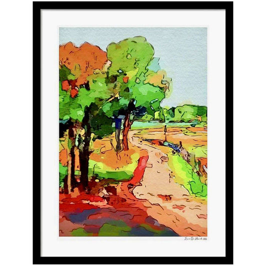 Øyeblikket av ro – stillferdig abstrakt komposisjon som formidler indre fred og naturlig balanse, kunstprint av HareideART