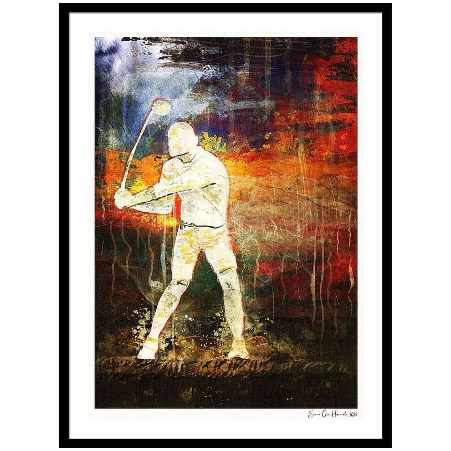 Elegance in motion – figurativt kunstverk med bevegelse og eleganse i flytende komposisjon, kunstprint av HareideART